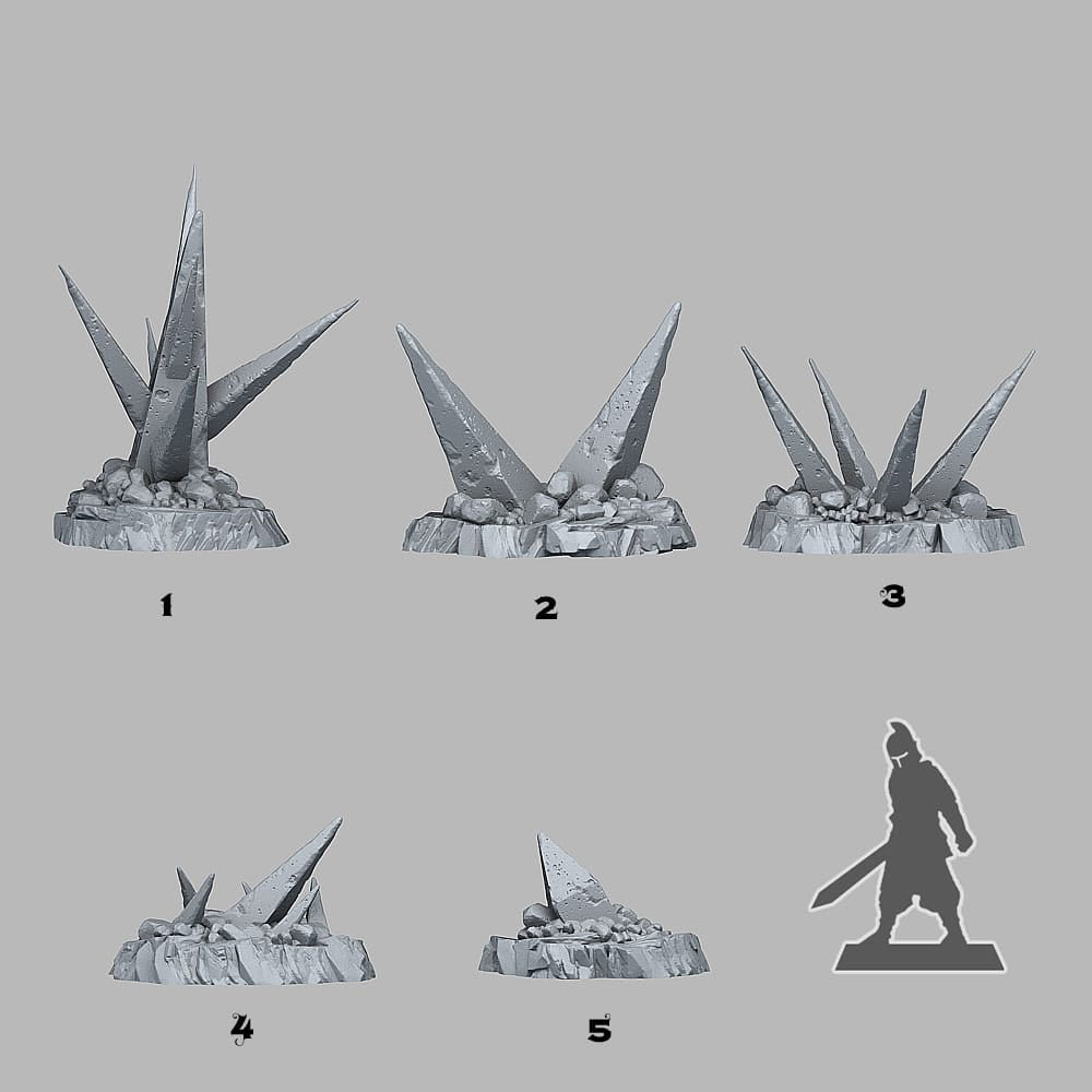 3D Printed Fantastic Plants and Rocks Deadly Shadow Rocks 28mm - 32mm D&D Wargaming - 3D Printing Boss 