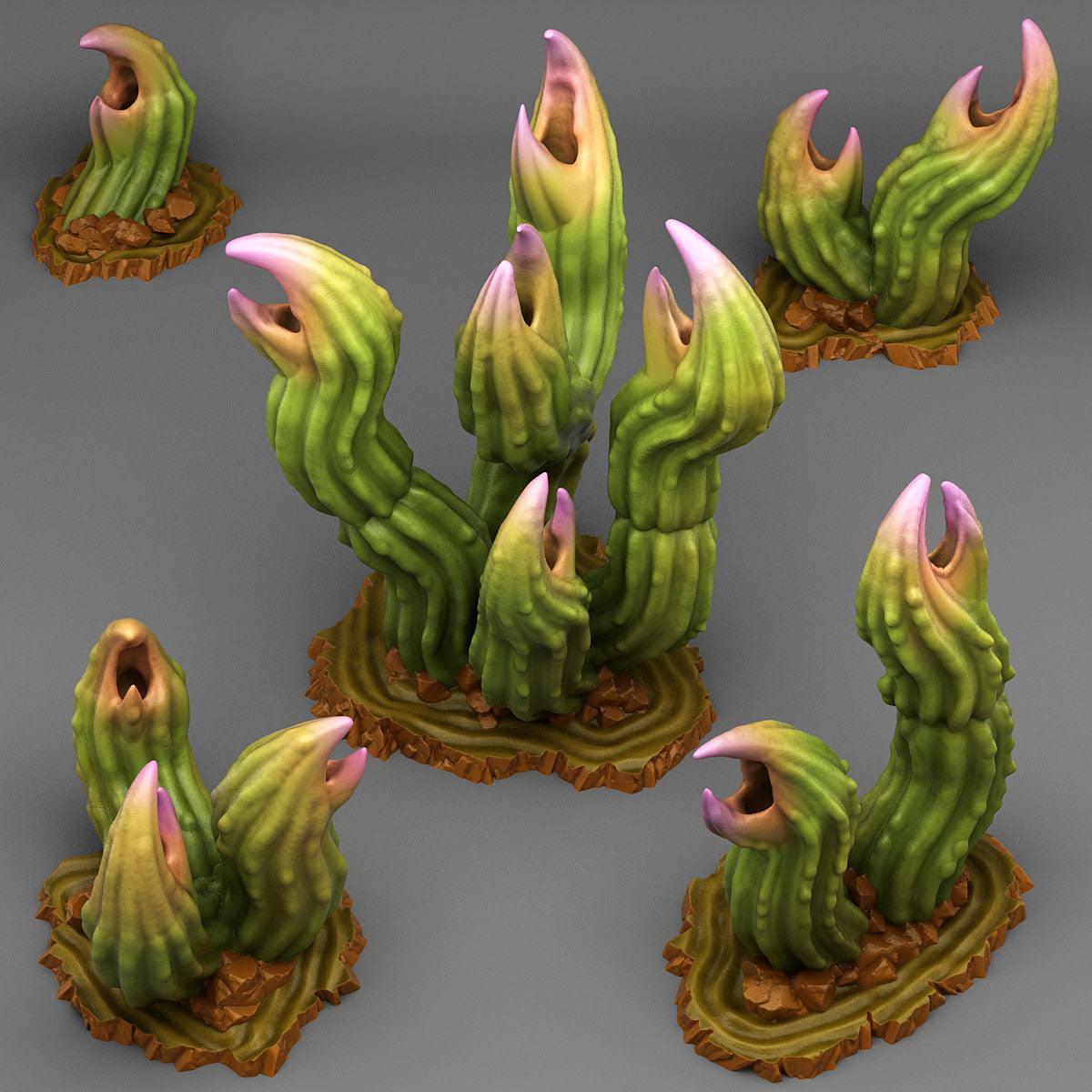 3D Printed Fantastic Plants and Rocks Exotic Carnivorous Cactus 28mm - 32mm D&D Wargaming - 3D Printing Boss 