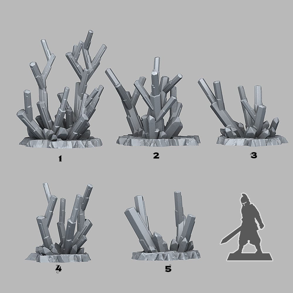 3D Printed Fantastic Plants and Rocks Fire Crystals 28mm - 32mm D&D Wargaming - 3D Printing Boss 
