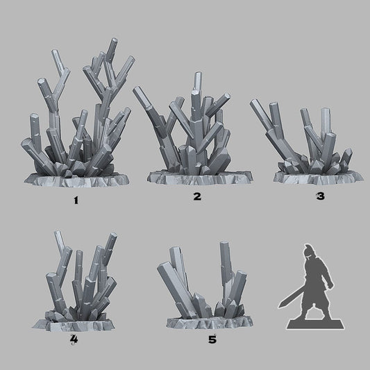 3D Printed Fantastic Plants and Rocks Fire Crystals 28mm - 32mm D&D Wargaming - 3D Printing Boss 