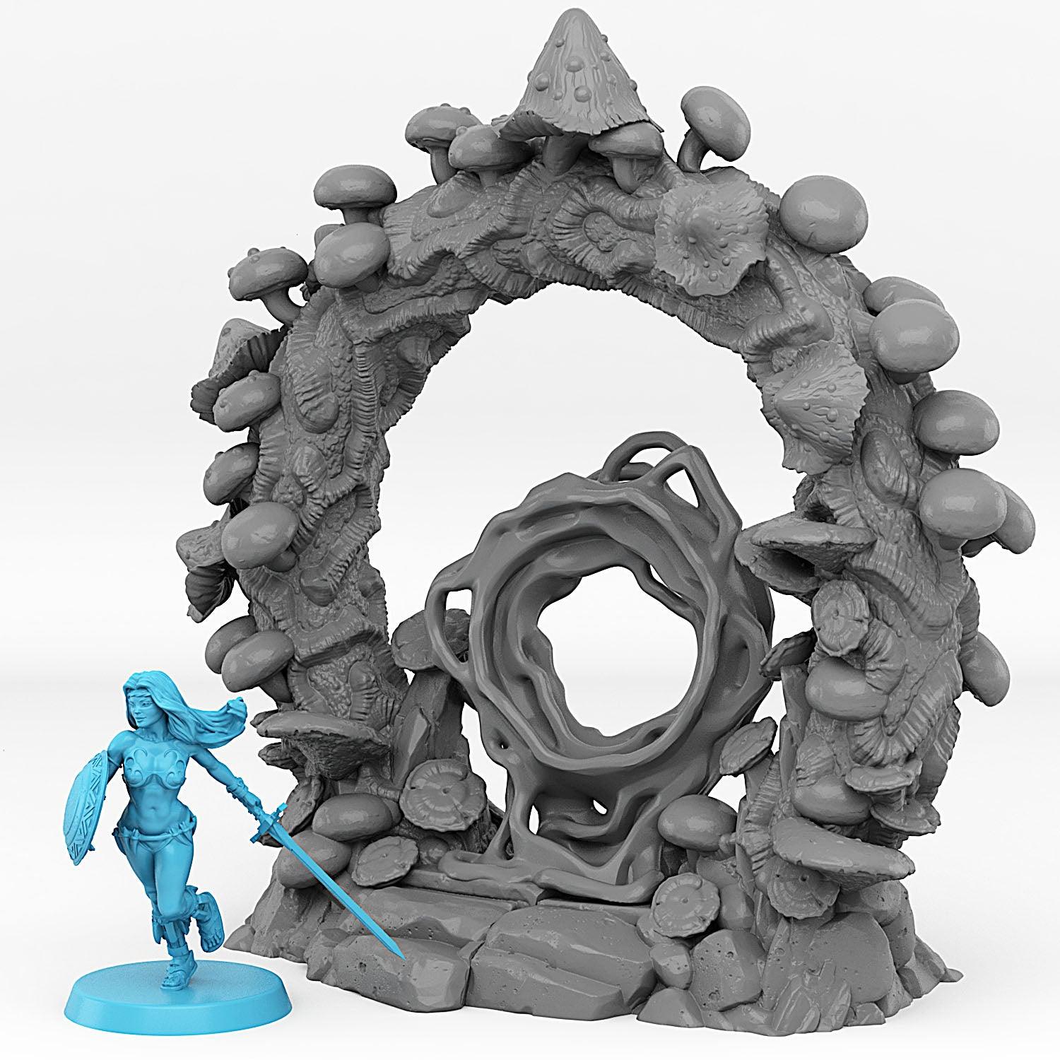 3D Printed Fantastic Plants and Rocks Forest Mushrooms Portal With Its Mushroom Slime Effect 28mm - 32mm D&D Wargaming - 3D Printing Boss 