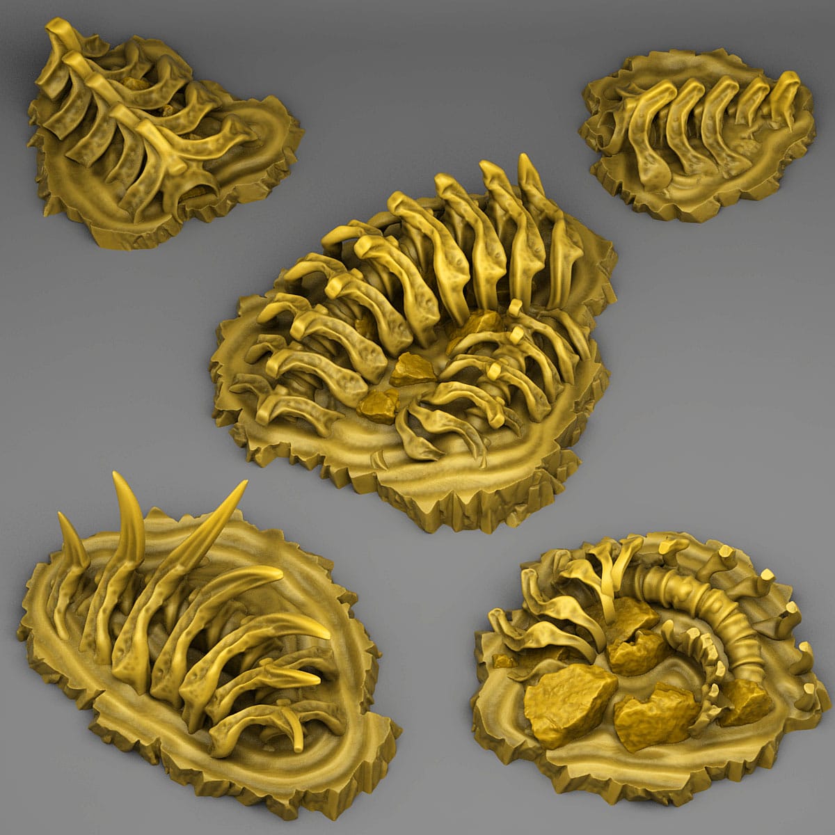 3D Printed Fantastic Plants and Rocks Fossilized Monster 28mm - 32mm D&D Wargaming - 3D Printing Boss 