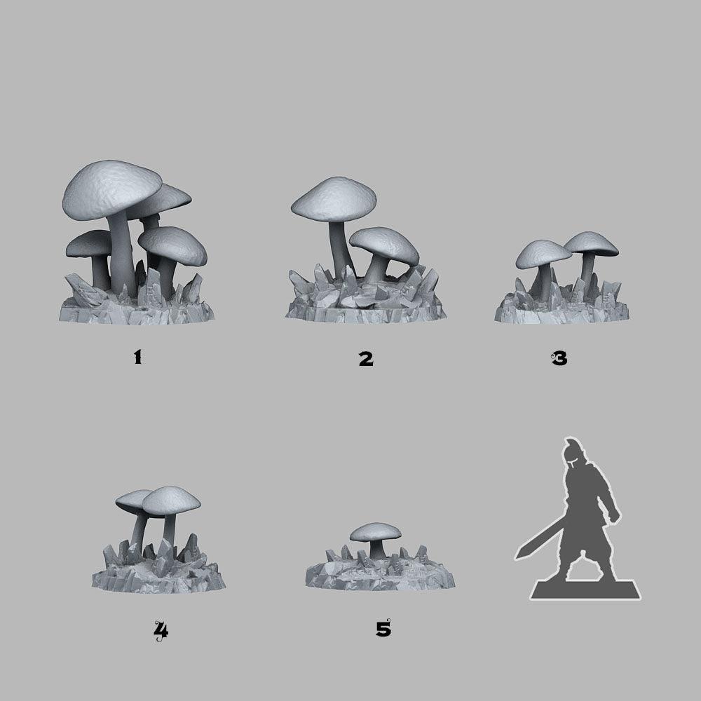 3D Printed Fantastic Plants and Rocks Giant Desert Mushrooms 28mm - 32mm D&D Wargaming - 3D Printing Boss 