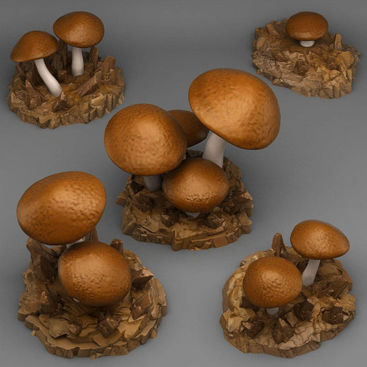 3D Printed Fantastic Plants and Rocks Giant Desert Mushrooms 28mm - 32mm D&D Wargaming - 3D Printing Boss 