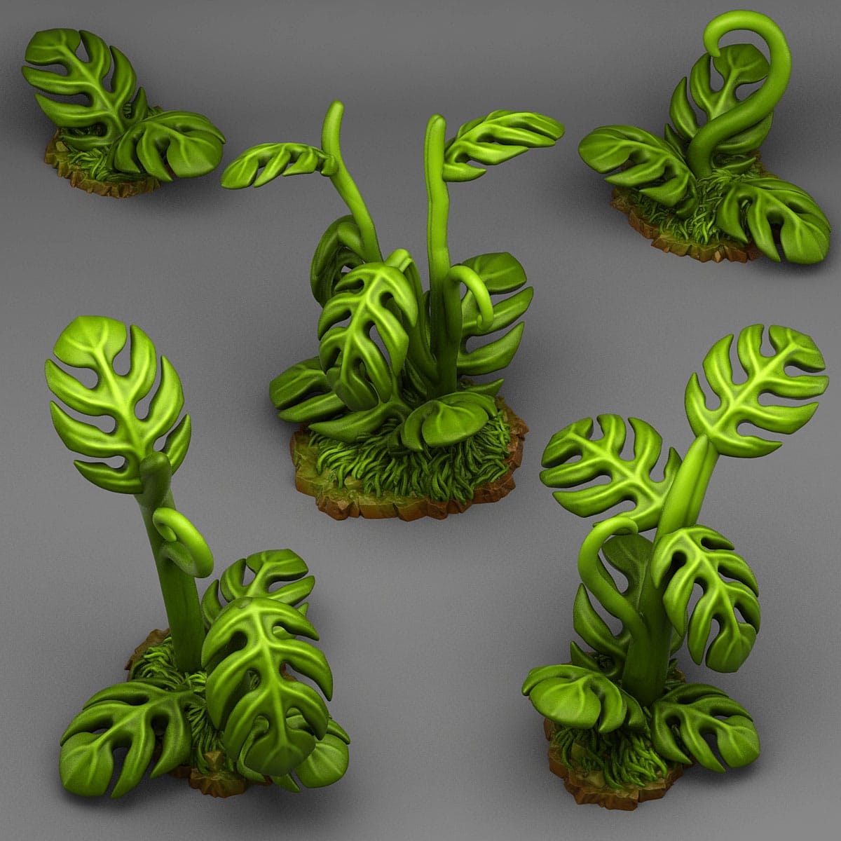 3D Printed Fantastic Plants and Rocks Giant Tropical Plants 28mm - 32mm D&D Wargaming - 3D Printing Boss 