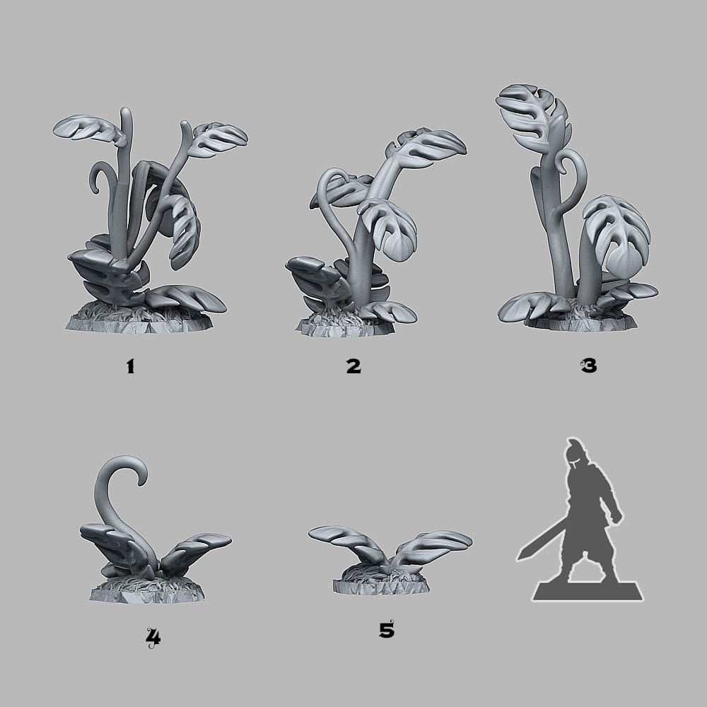 3D Printed Fantastic Plants and Rocks Giant Tropical Plants 28mm - 32mm D&D Wargaming - 3D Printing Boss 