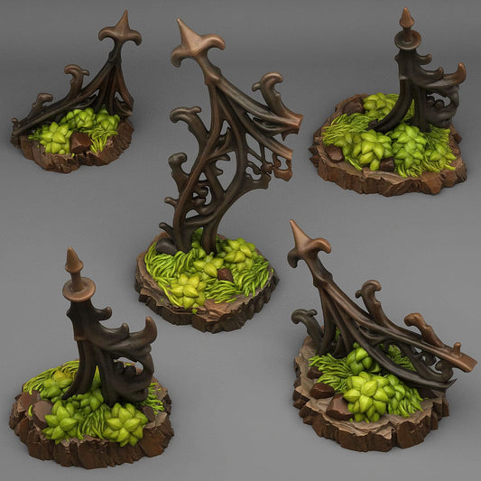 3D Printed Fantastic Plants and Rocks Gothic Gate Ruins 28mm - 32mm D&D Wargaming - 3D Printing Boss 