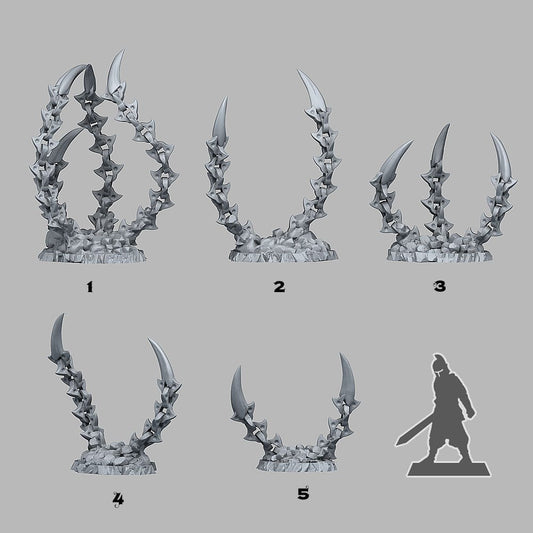 3D Printed Fantastic Plants and Rocks Hell Chain Claws 28mm - 32mm D&D Wargaming - 3D Printing Boss 