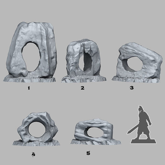 3D Printed Fantastic Plants and Rocks Ice Hole Rocks 28mm - 32mm D&D Wargaming - 3D Printing Boss 