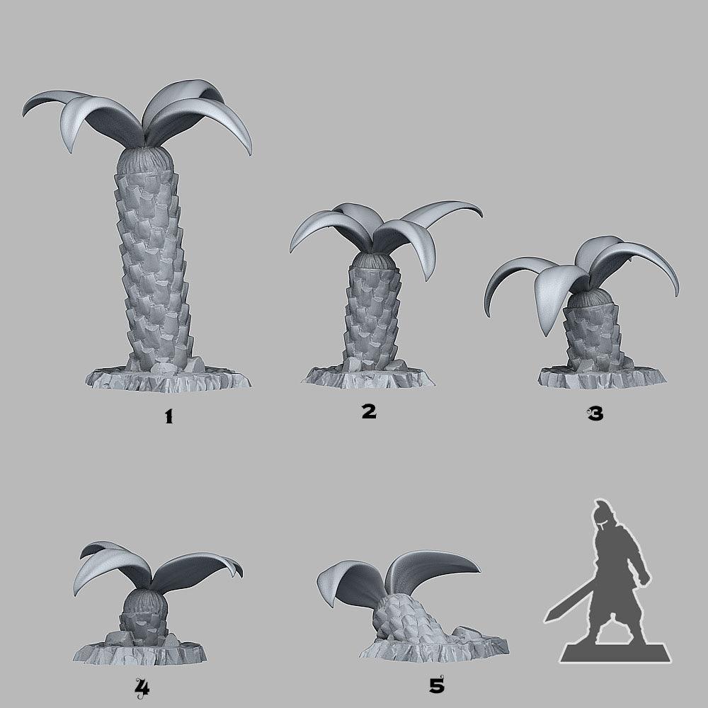 3D Printed Fantastic Plants and Rocks Island Palm 28mm - 32mm D&D Wargaming - 3D Printing Boss 