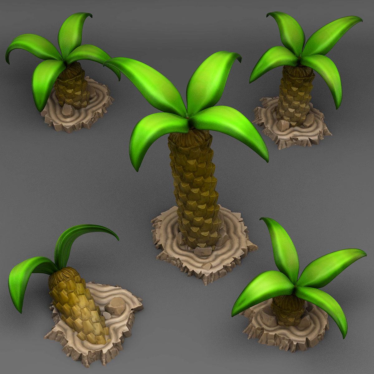 3D Printed Fantastic Plants and Rocks Island Palm 28mm - 32mm D&D Wargaming - 3D Printing Boss 