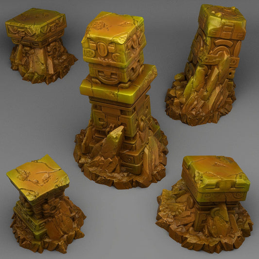 3D Printed Fantastic Plants and Rocks Lost Maya Columns 28mm - 32mm D&D Wargaming - 3D Printing Boss 