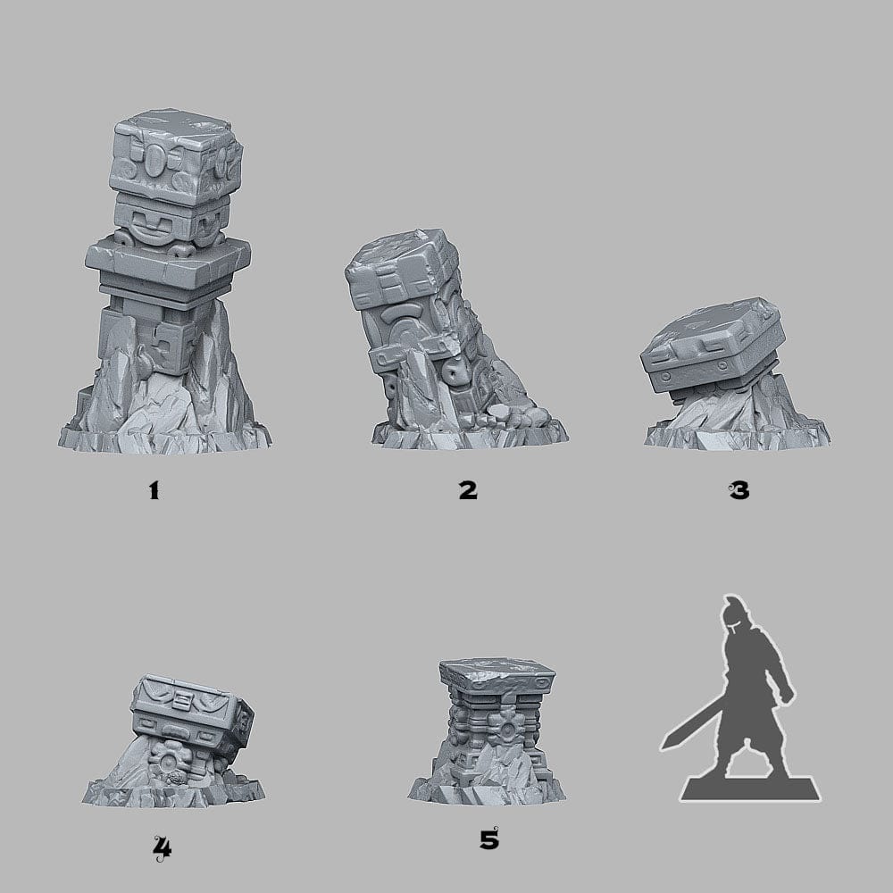 3D Printed Fantastic Plants and Rocks Lost Maya Columns 28mm - 32mm D&D Wargaming - 3D Printing Boss 