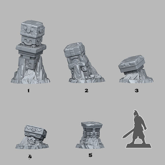 3D Printed Fantastic Plants and Rocks Lost Maya Columns 28mm - 32mm D&D Wargaming - 3D Printing Boss 