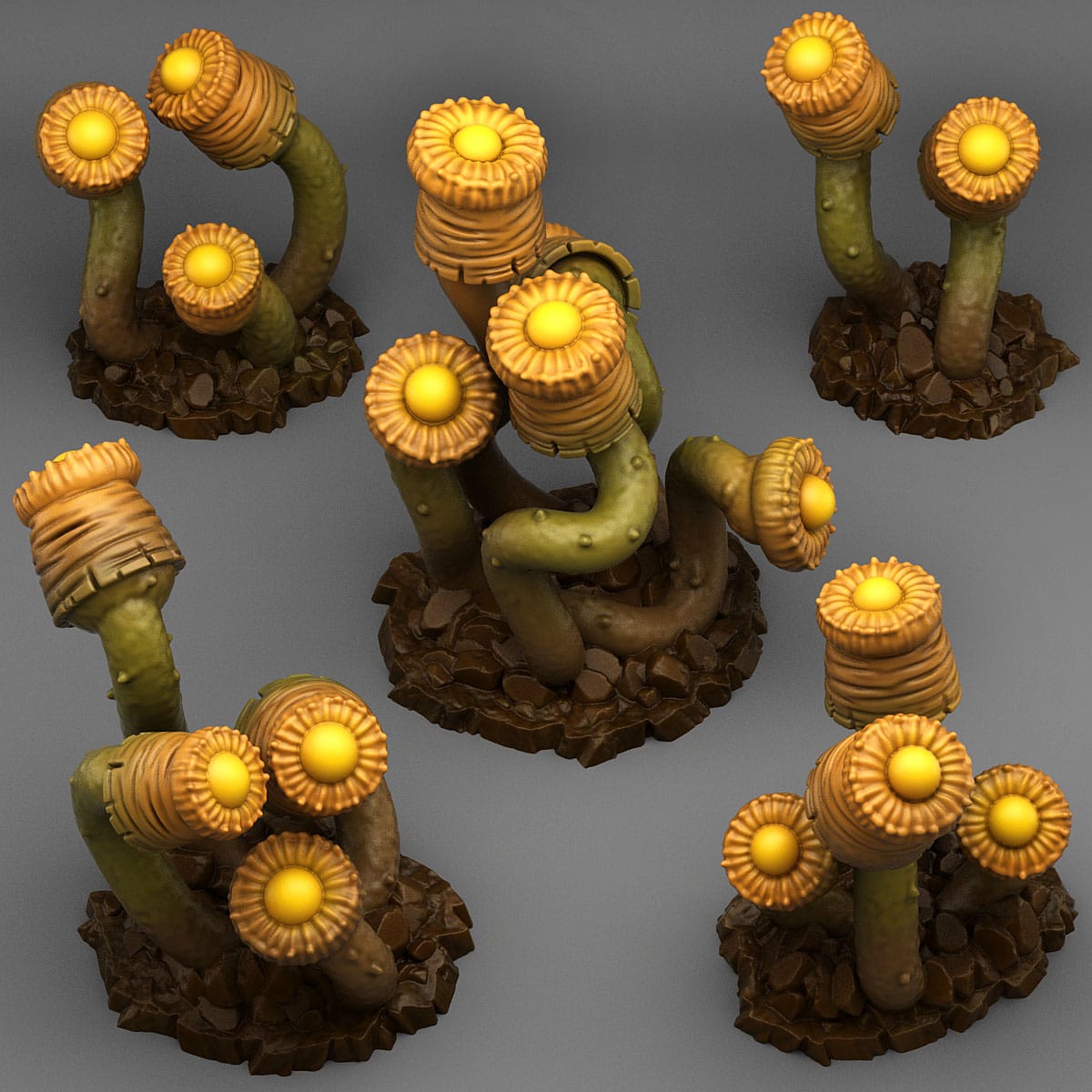3D Printed Fantastic Plants and Rocks Luminous Plants 28mm - 32mm D&D Wargaming - 3D Printing Boss 