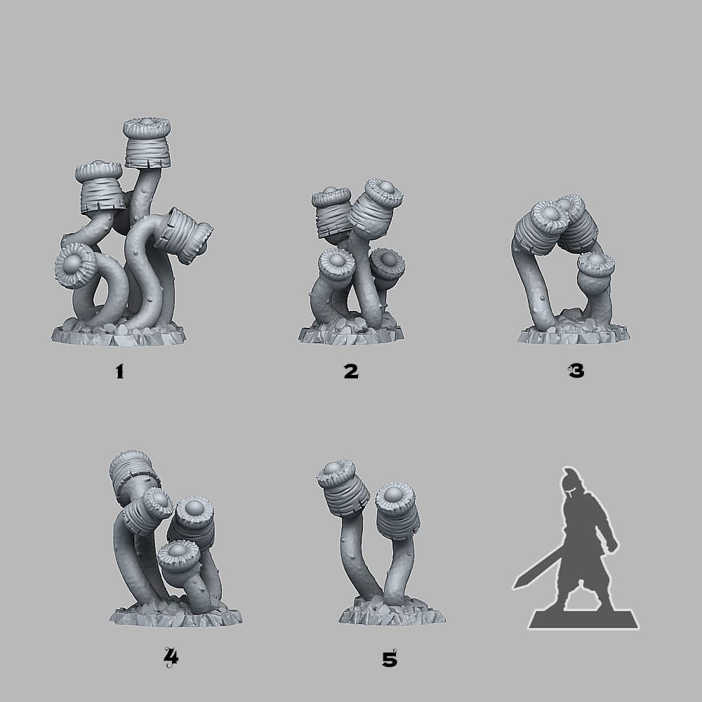 3D Printed Fantastic Plants and Rocks Luminous Plants 28mm - 32mm D&D Wargaming - 3D Printing Boss 