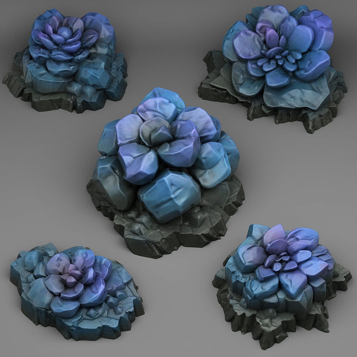 3D Printed Fantastic Plants and Rocks Mineral Flowers 28mm - 32mm D&D Wargaming - 3D Printing Boss 