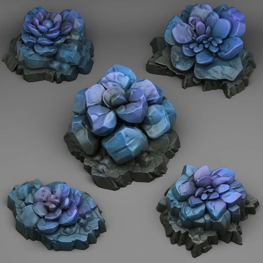 3D Printed Fantastic Plants and Rocks Mineral Flowers 28mm - 32mm D&D Wargaming - 3D Printing Boss 