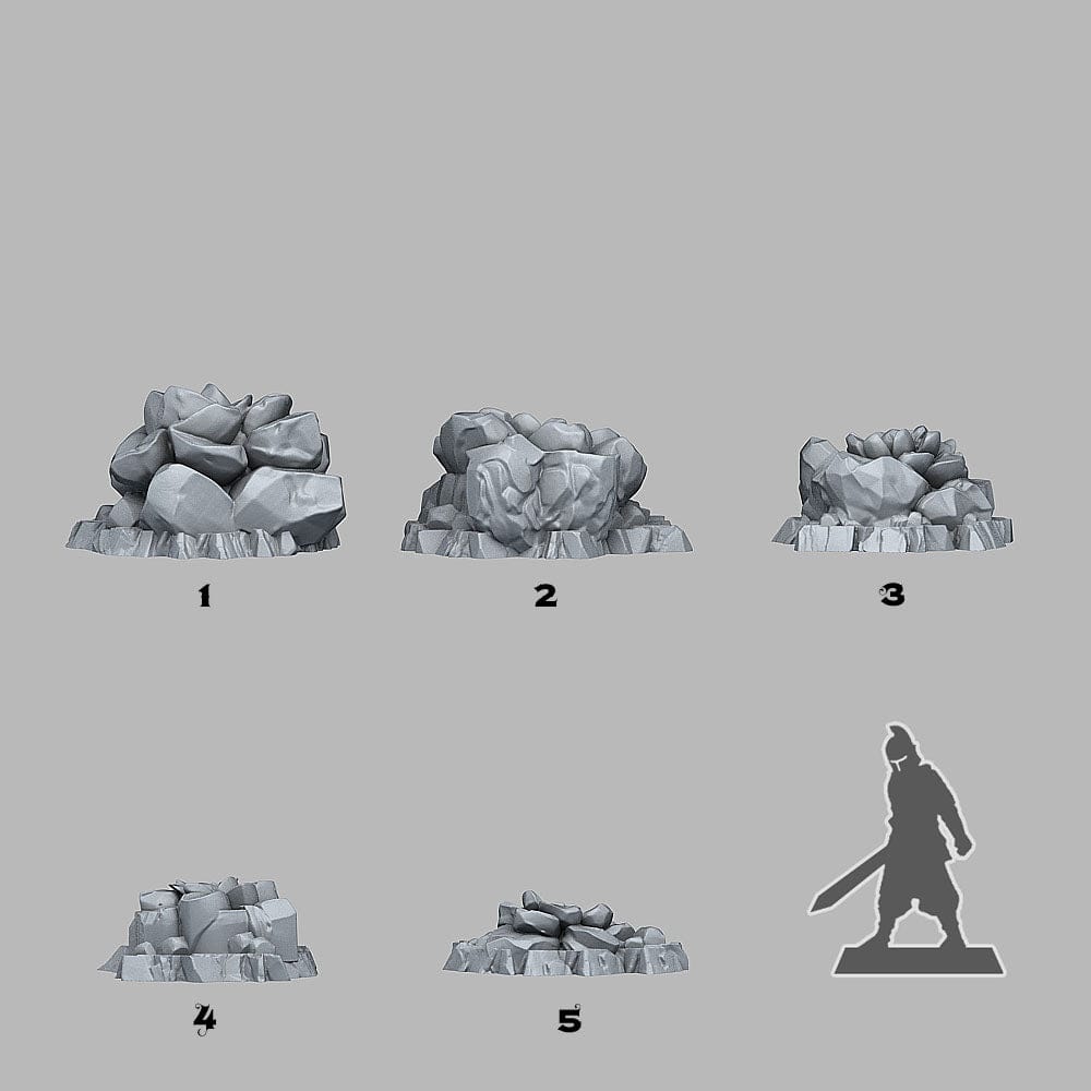 3D Printed Fantastic Plants and Rocks Mineral Flowers 28mm - 32mm D&D Wargaming - 3D Printing Boss 