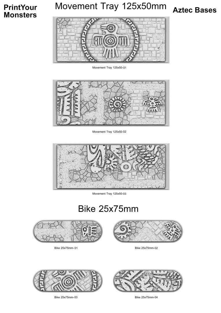 3D Printed Fantastic Plants and Rocks Movement Tray Aztec Bases Set 3 - 3D Printing Boss 