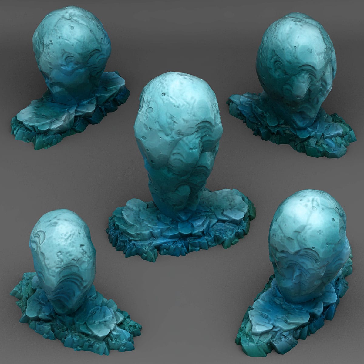 3D Printed Fantastic Plants and Rocks Mystical Ice Rocks 28mm - 32mm D&D Wargaming - 3D Printing Boss 