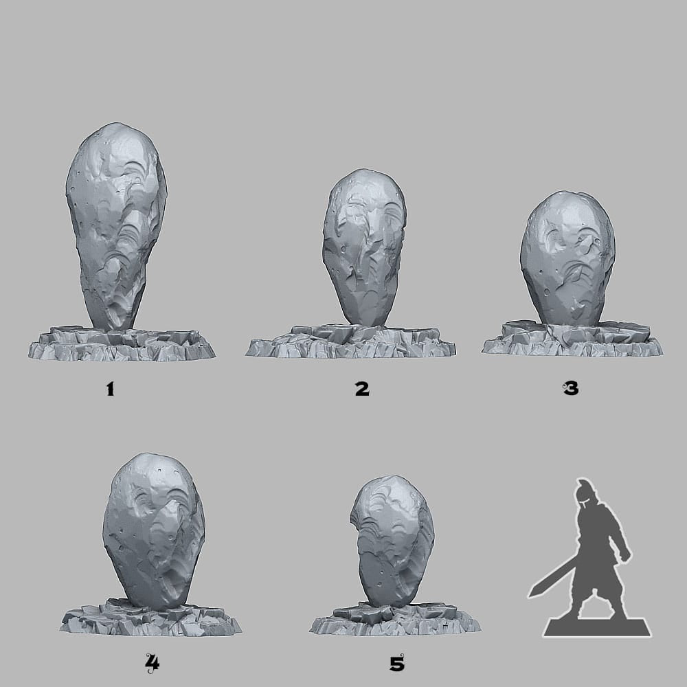 3D Printed Fantastic Plants and Rocks Mystical Ice Rocks 28mm - 32mm D&D Wargaming - 3D Printing Boss 
