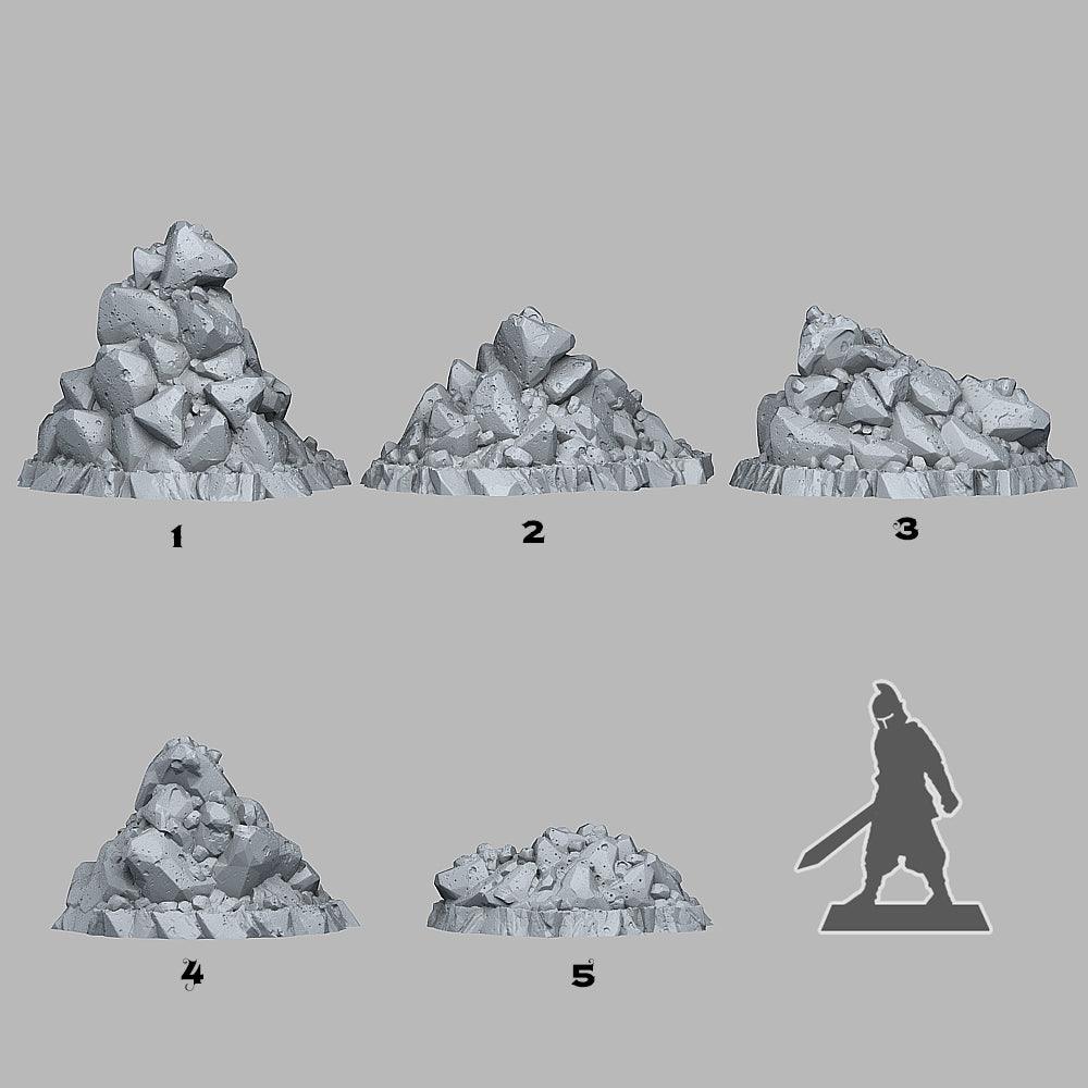 3D Printed Fantastic Plants and Rocks Natural Pile Of Rocks 28mm - 32mm D&D Wargaming - 3D Printing Boss 