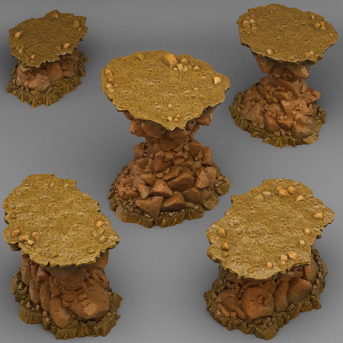 3D Printed Fantastic Plants and Rocks Natural Platform Stones 28mm - 32mm D&D Wargaming - 3D Printing Boss 