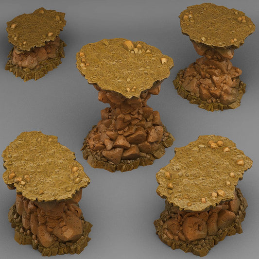 3D Printed Fantastic Plants and Rocks Natural Platform Stones 28mm - 32mm D&D Wargaming - 3D Printing Boss 