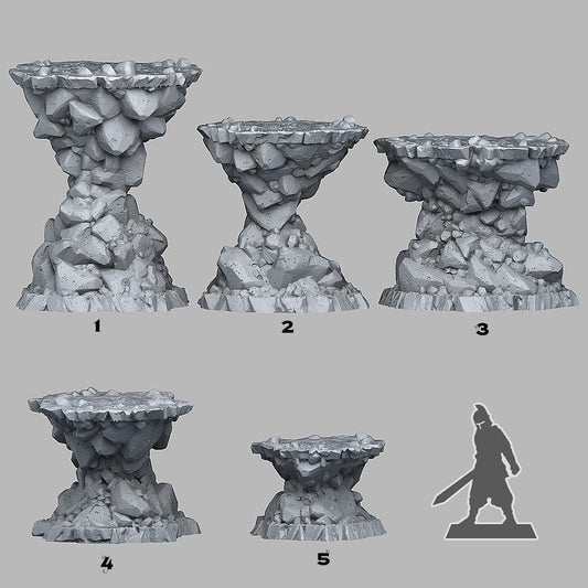 3D Printed Fantastic Plants and Rocks Natural Platform Stones 28mm - 32mm D&D Wargaming - 3D Printing Boss 