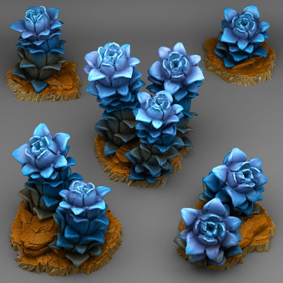 3D Printed Fantastic Plants and Rocks Night Desert Plants 28mm - 32mm D&D Wargaming - 3D Printing Boss 