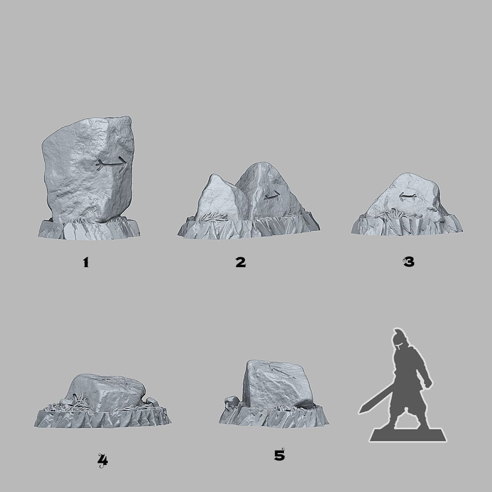 3D Printed Fantastic Plants and Rocks Oriented Traveler Stones 28mm - 32mm D&D Wargaming - 3D Printing Boss 