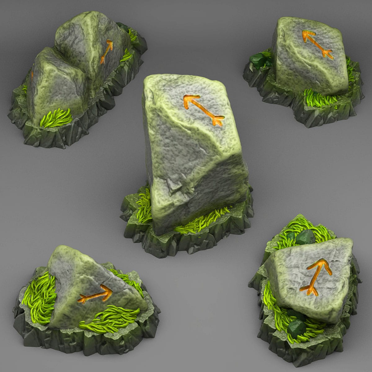 3D Printed Fantastic Plants and Rocks Oriented Traveler Stones 28mm - 32mm D&D Wargaming - 3D Printing Boss 