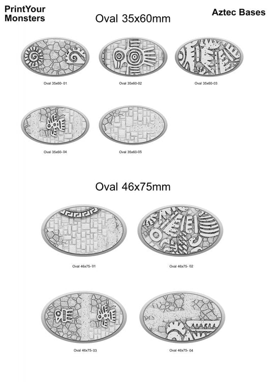 3D Printed Fantastic Plants and Rocks Oval Bases Aztec Bases 28mm - 32mm D&D Wargaming - 3D Printing Boss 