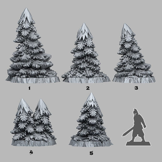 3D Printed Fantastic Plants and Rocks Pine Trees 28mm - 32mm D&D Wargaming - 3D Printing Boss 