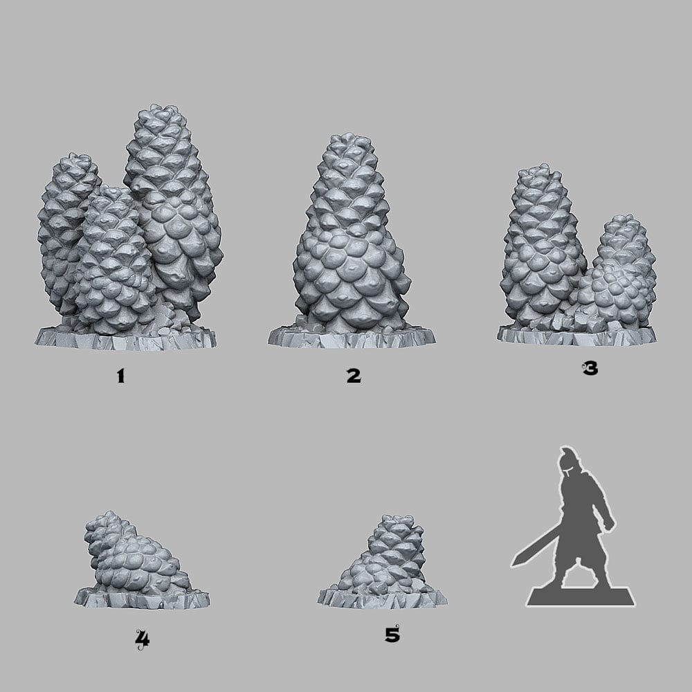 3D Printed Fantastic Plants and Rocks Pinecones Aberation 28mm - 32mm D&D Wargaming - 3D Printing Boss 