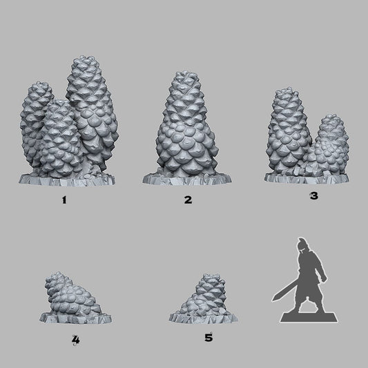 3D Printed Fantastic Plants and Rocks Pinecones Aberation 28mm - 32mm D&D Wargaming - 3D Printing Boss 