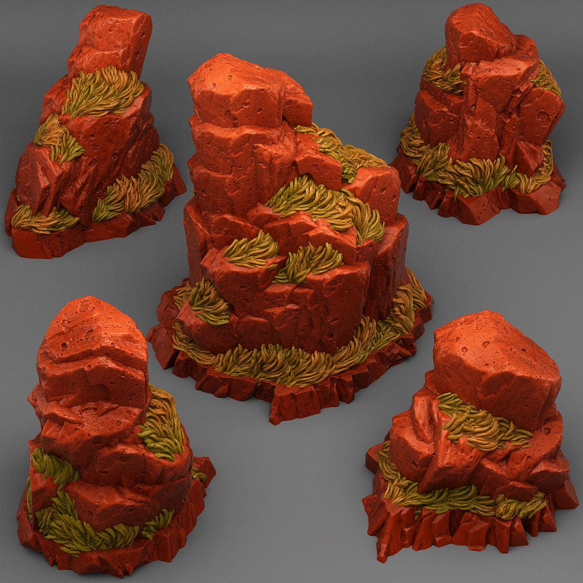 3D Printed Fantastic Plants and Rocks Red Giant Rock 28mm - 32mm D&D Wargaming - 3D Printing Boss 