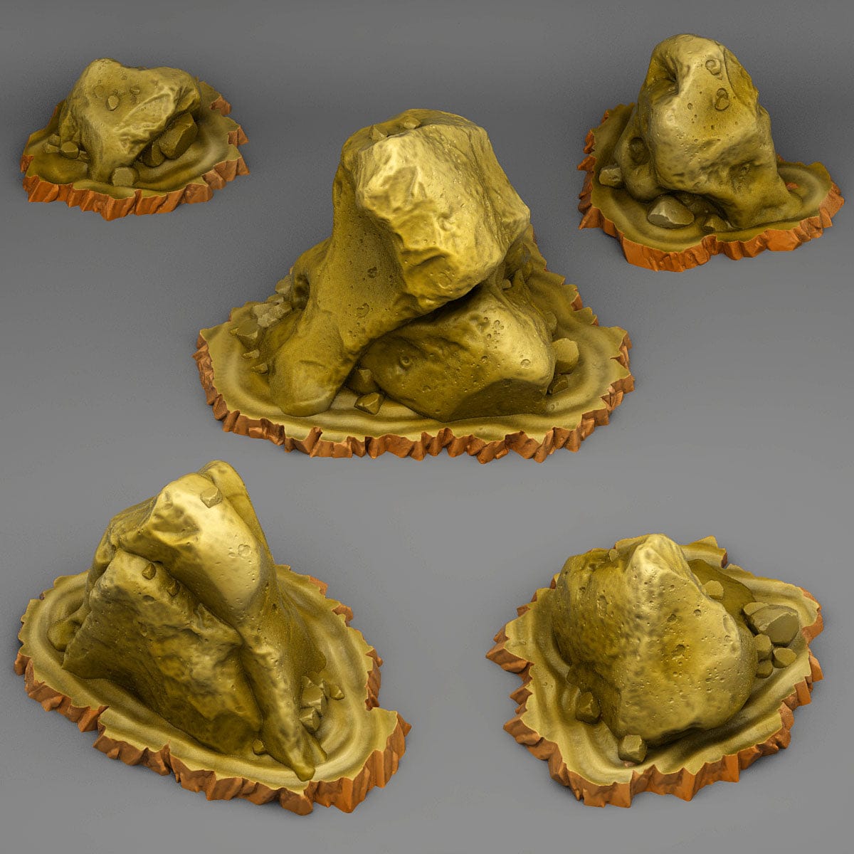 3D Printed Fantastic Plants and Rocks Sand Rocks 28mm - 32mm D&D Wargaming - 3D Printing Boss 