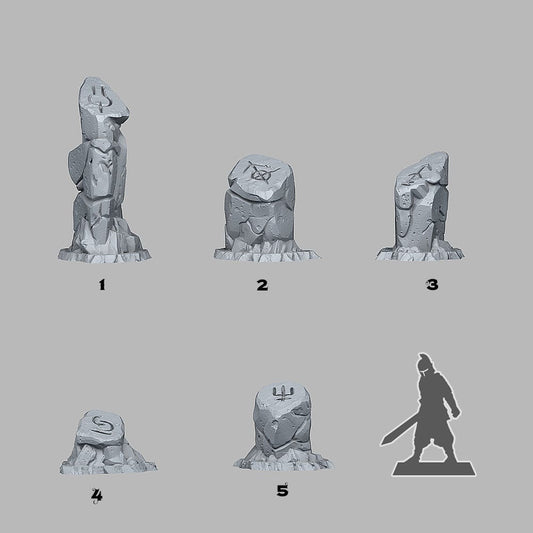 3D Printed Fantastic Plants and Rocks Sci Fi Glyph Stones 328mm - 32mm D&D Wargaming - 3D Printing Boss 