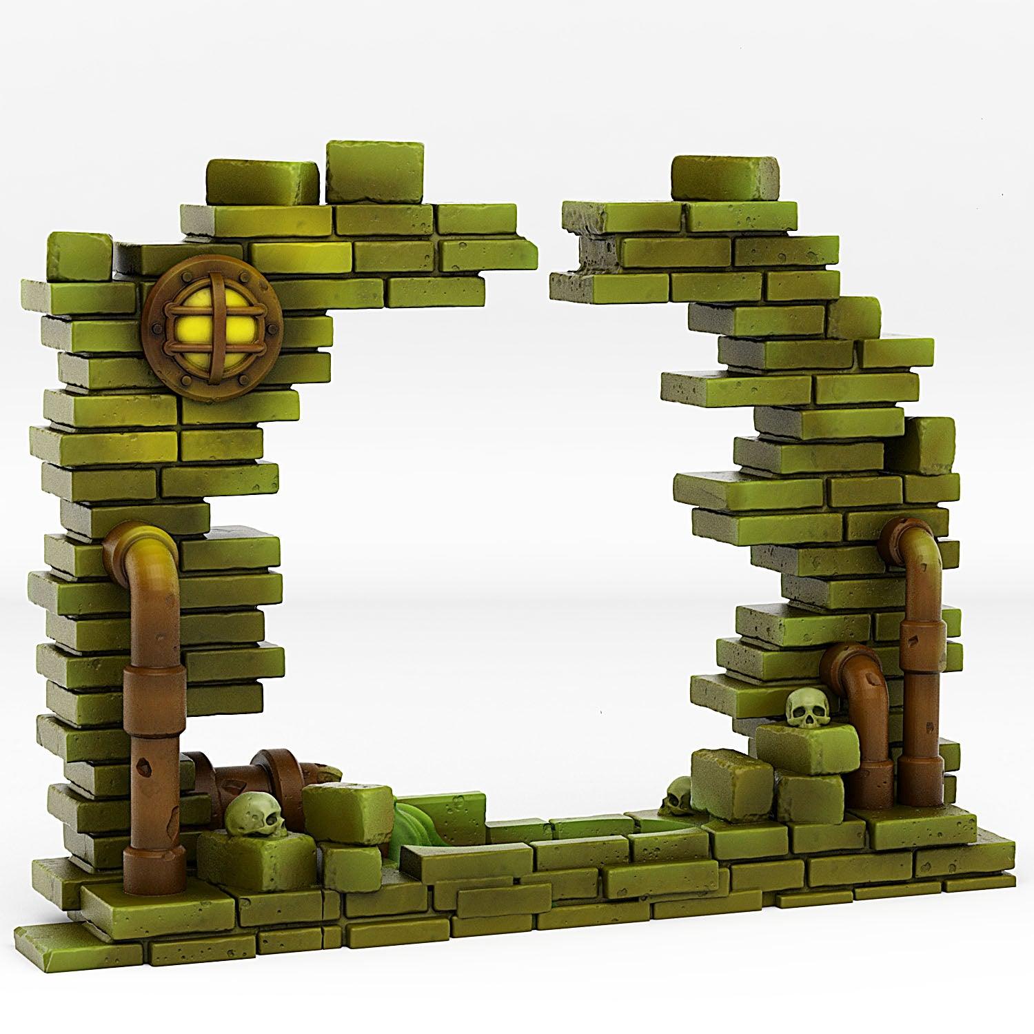 3D Printed Fantastic Plants and Rocks  Sewer Portal With Its Toxic Liquid Effect 28mm - 32mm D&D Wargaming - 3D Printing Boss 