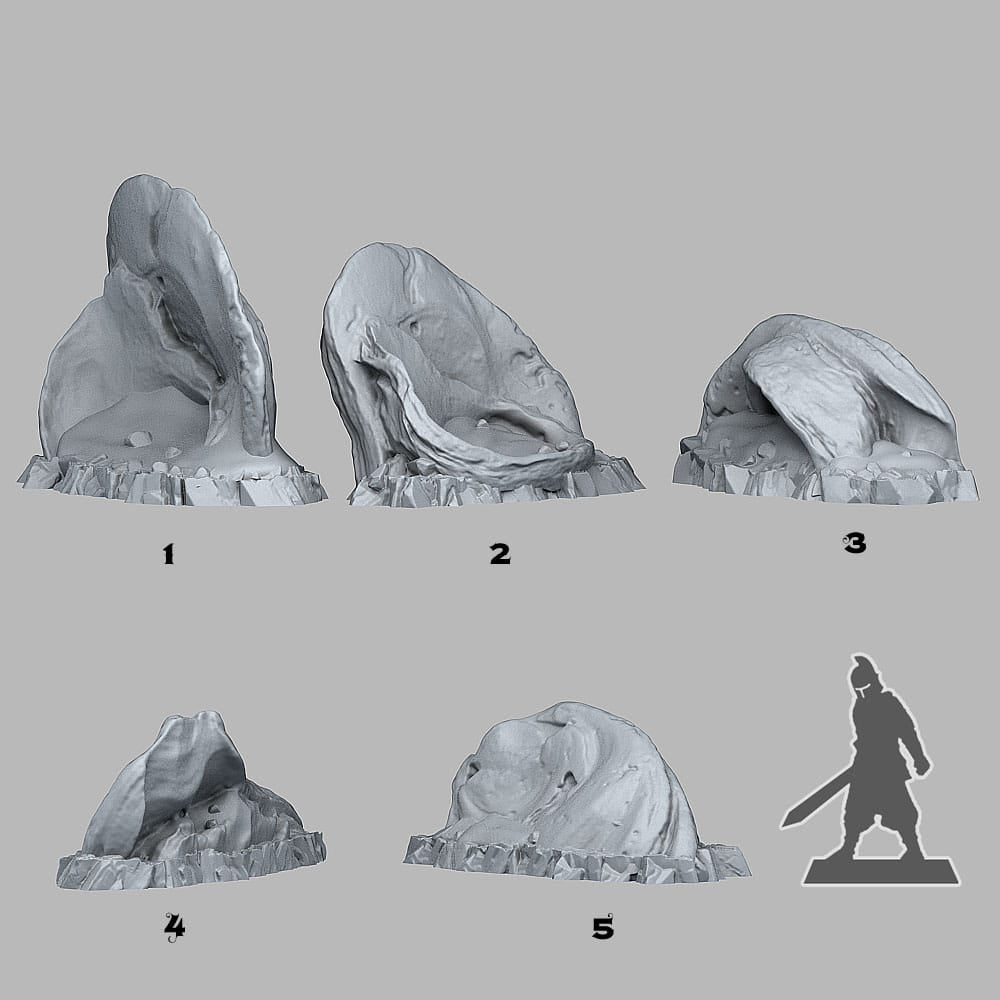3D Printed Fantastic Plants and Rocks Sharp Desert Stones 28mm - 32mm D&D Wargaming - 3D Printing Boss 