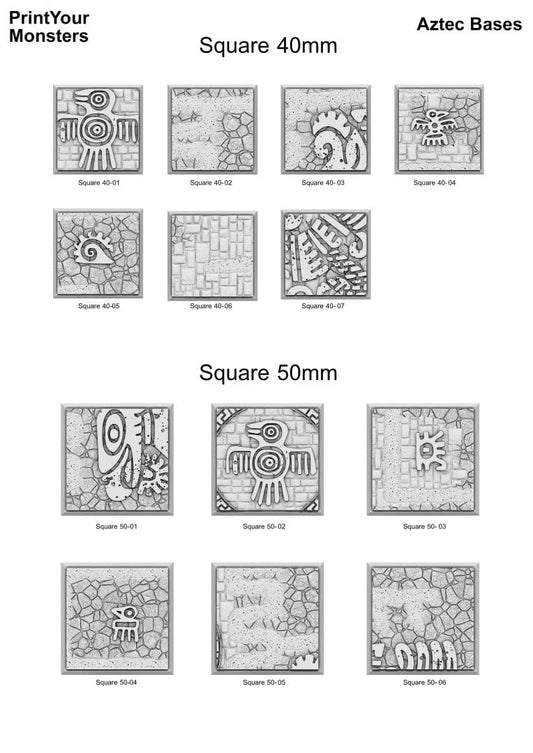 3D Printed Fantastic Plants and Rocks Square Bases Aztec Bases 28mm - 32mm D&D Wargaming - 3D Printing Boss 