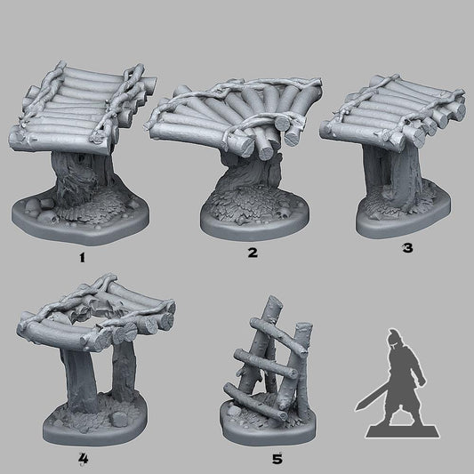 3D Printed Fantastic Plants and Rocks Swamp Modular Bridges 28mm - 32mm D&D Wargaming - 3D Printing Boss 