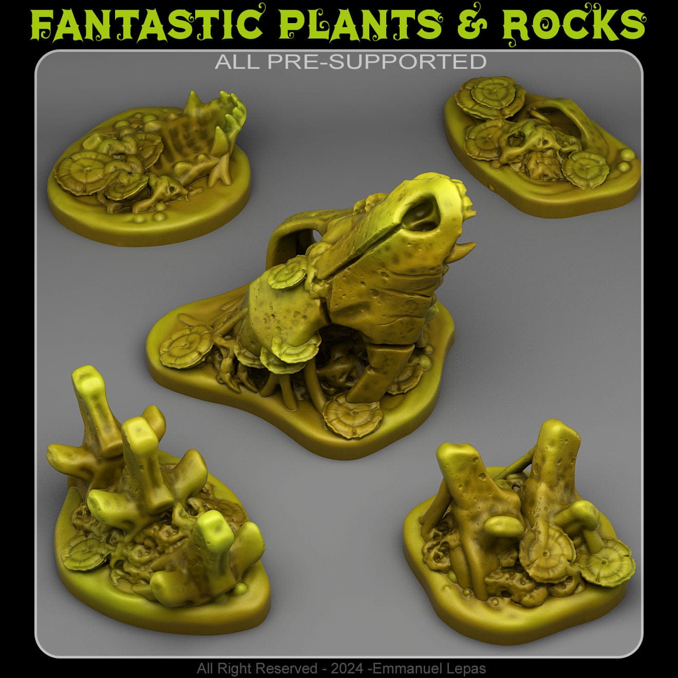 3D Printed Fantastic Plants and Rocks Swamp Monster Bones 28mm - 32mm D&D Wargaming - 3D Printing Boss 