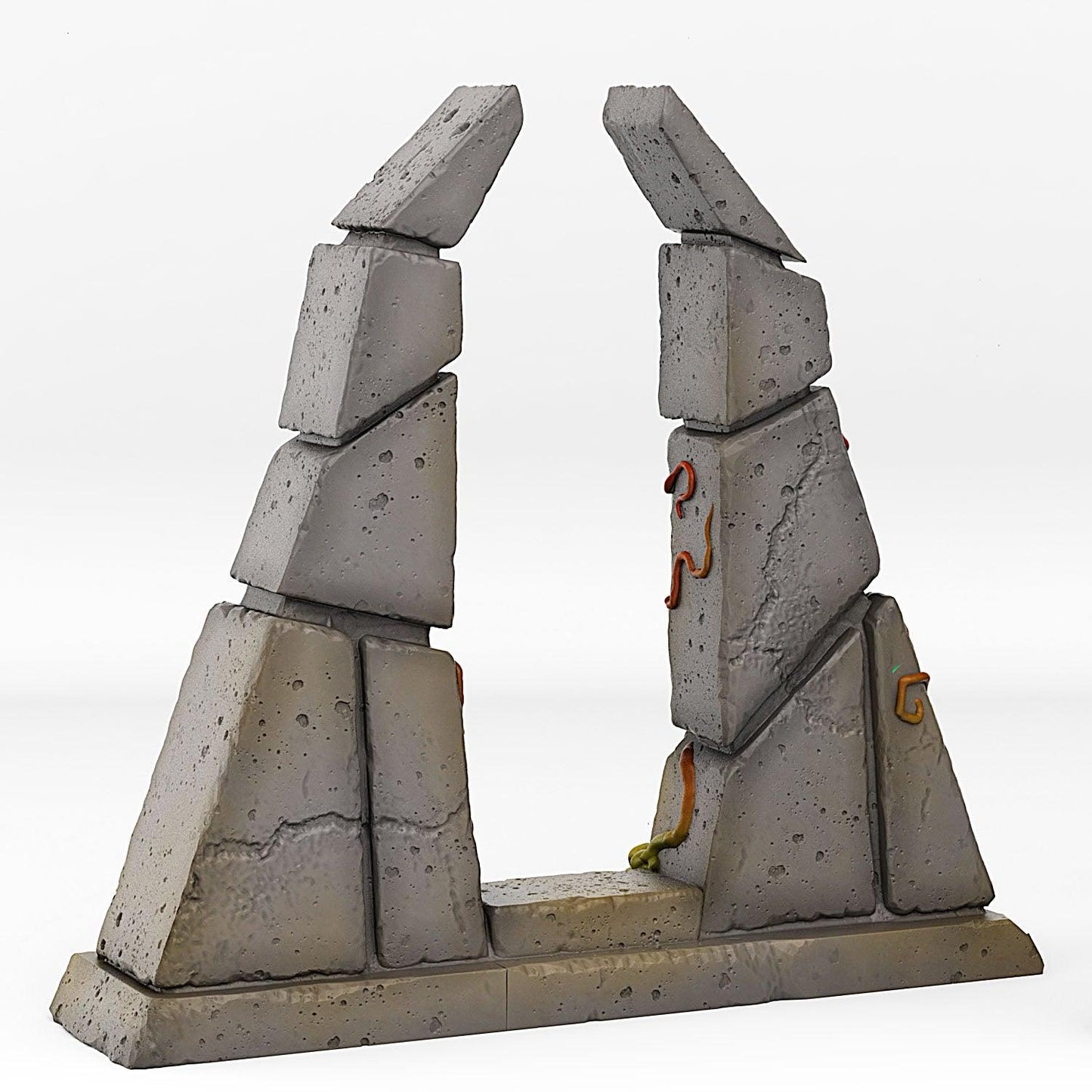 3D Printed Fantastic Plants and Rocks Temple Portal With Its Green Fire Effect 28mm - 32mm D&D Wargaming - 3D Printing Boss 
