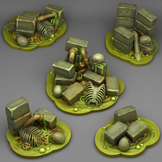 3D Printed Fantastic Plants and Rocks Toxic Ruins 28mm - 32mm D&D Wargaming - 3D Printing Boss 
