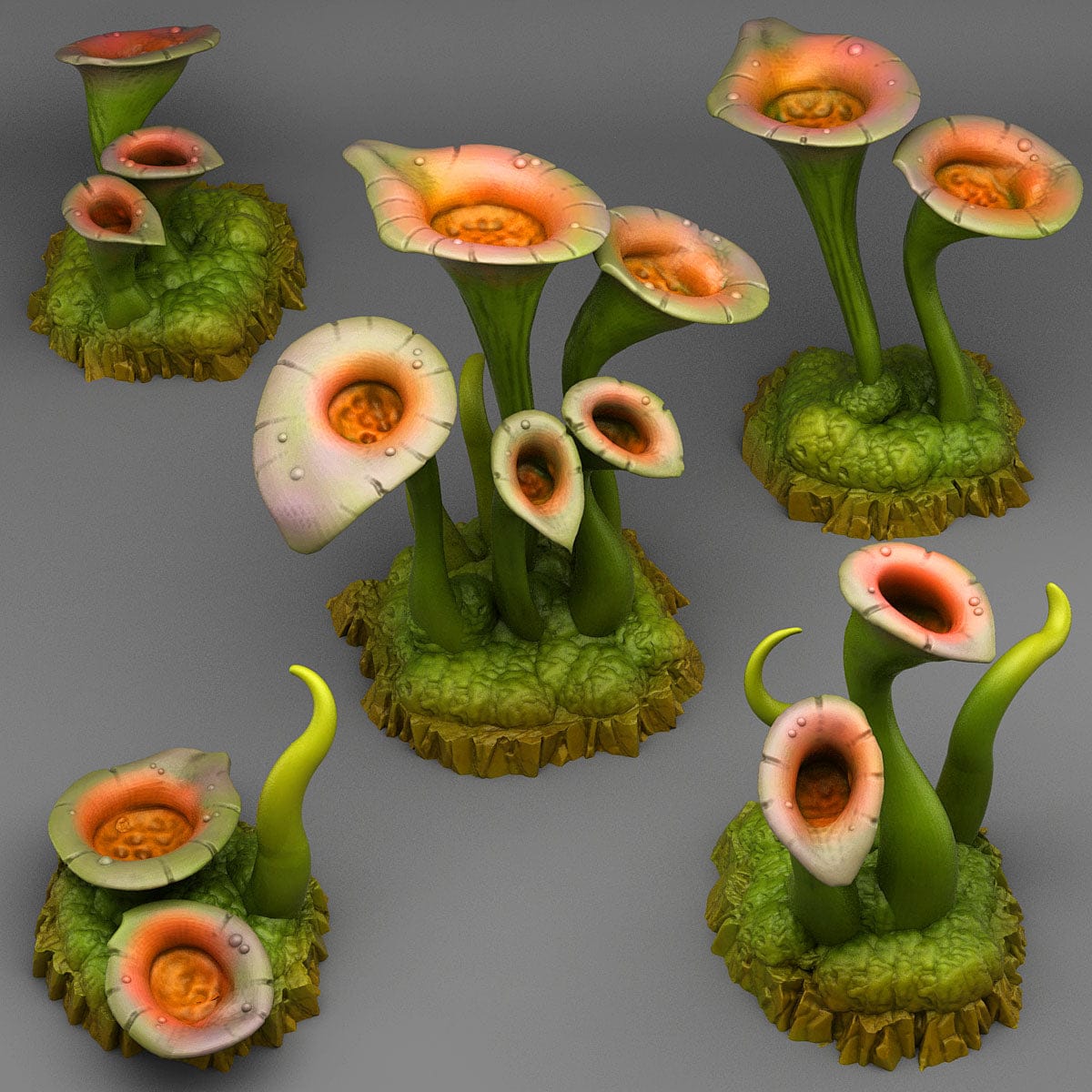 3D Printed Fantastic Plants and Rocks Toxic Swamp Plants 28mm - 32mm D&D Wargaming - 3D Printing Boss 
