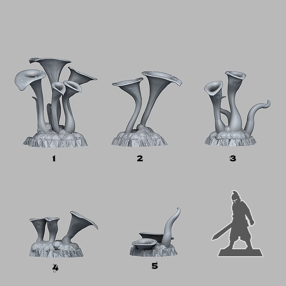 3D Printed Fantastic Plants and Rocks Toxic Swamp Plants 28mm - 32mm D&D Wargaming - 3D Printing Boss 