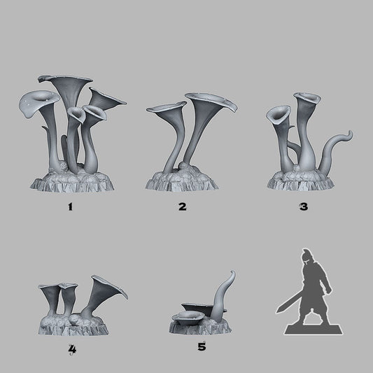3D Printed Fantastic Plants and Rocks Toxic Swamp Plants 28mm - 32mm D&D Wargaming - 3D Printing Boss 
